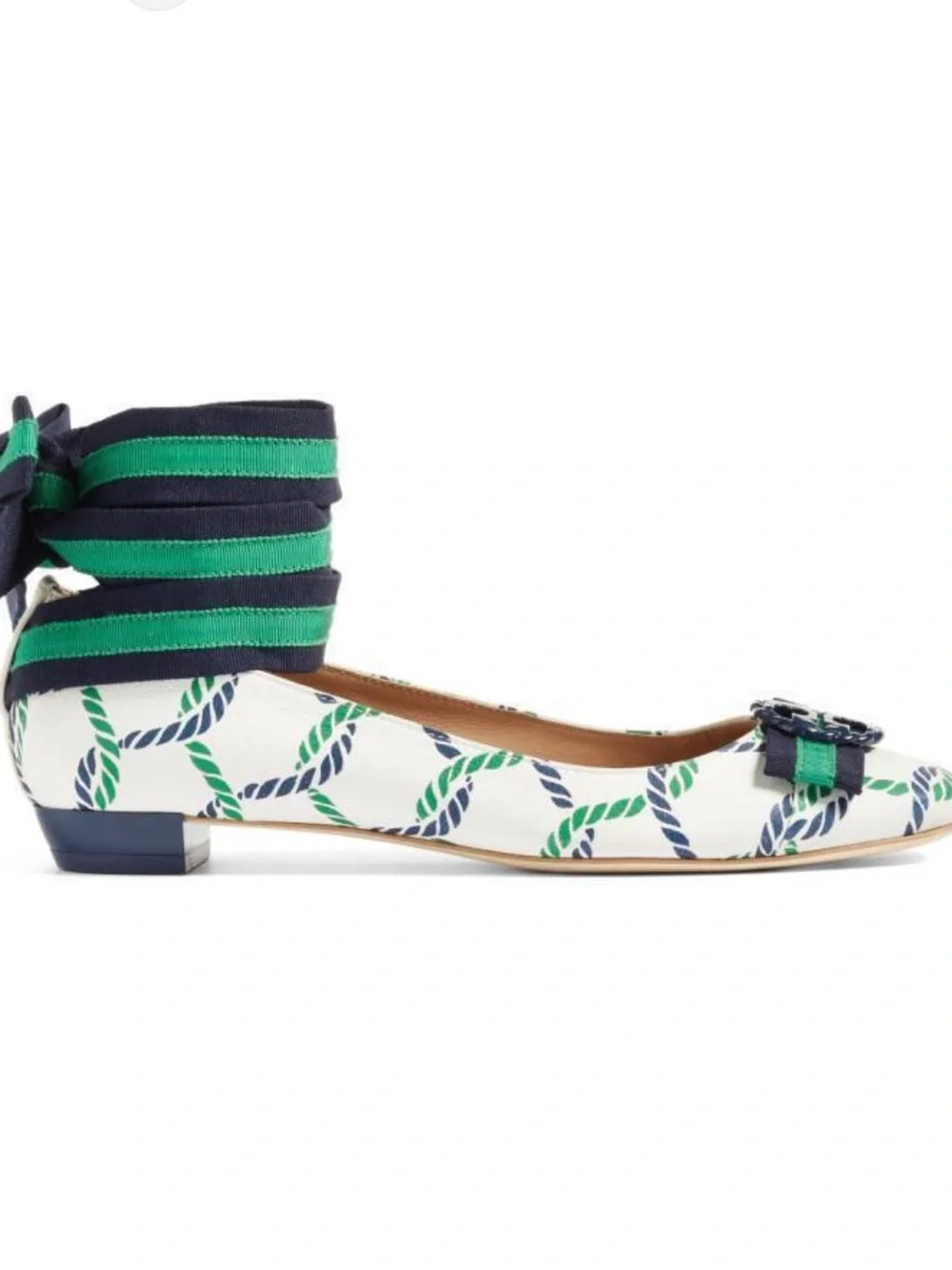 Tory Burch Maritime Ankle Wrap Flats Size 6 1/2M